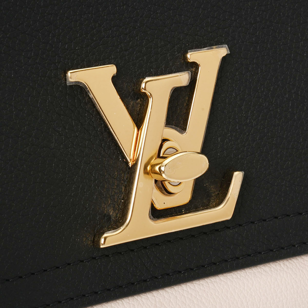 Louis Vuitton Bag Shoulder Noir Lock Me Calf Black Tender Leather Grained - Picture 7 of 11